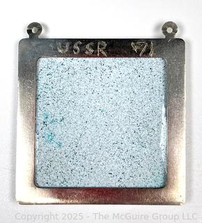Russian Hand Painted Enamel Pendant in Sterling Silver Surround