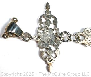Oversized Cast Sterling Silver Openwork Crucifix Pendant.  