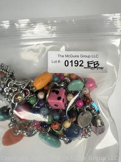 Artisan Made Bright Funky Bead and Charm Necklace 