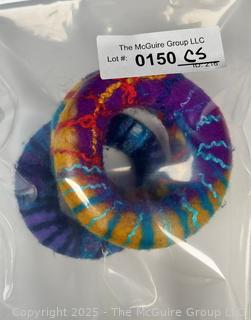 Three (3) Artisan Made Felt Bangle Bracelets