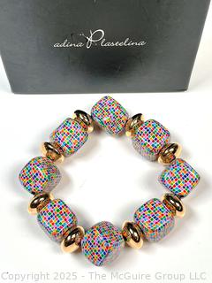 Adina Plastelina Square Bead Bracelet New in Box