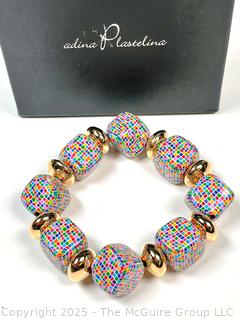 Adina Plastelina Square Bead Bracelet New in Box