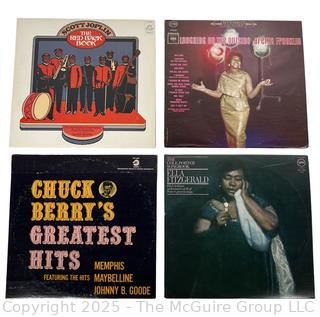 Four (4) Vinyl LP Record Albums: Aretha Franklin, Scott Joplin, Ella Fitzgerald, and Chuck Berry
