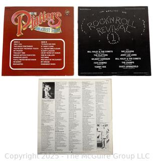 Three (3) Vinyl LP Records: The Platters Greatest Hits, Various Artists - Rock’n Roll Revival 1, and Randy Newman