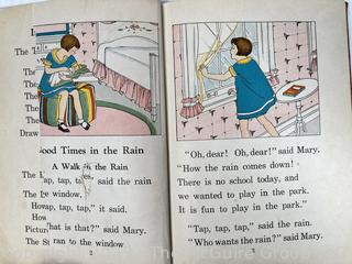 Two (2) Childrens Readers Books, Some Pages Torn. 