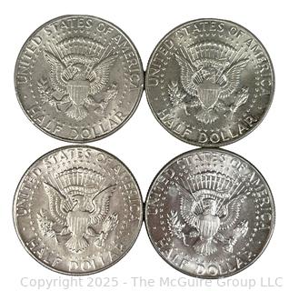 Four (4) Kennedy Half Dollar Coins. (2) 1966 and (2) 1964