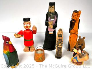 Collection of Carved Wooden Dolls