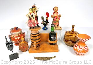 Collection of Travel Souvenir Figurines and Decor