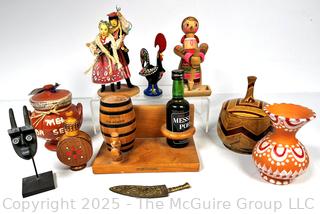 Collection of Travel Souvenir Figurines and Decor