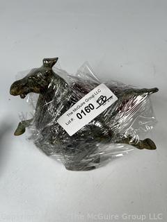 Reproduction Cast Bronze Gansu  Flying Horse Statue on Wood Base