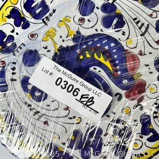 Eight (8) Italian Fima Deruta Hand Painted Pottery Plates, 8"