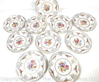 Set of Ten (10) Pierced Schumann Arzberg Bavaria Porcelain China Lunch Plates