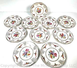Set of Ten (10) Pierced Schumann Arzberg Bavaria Porcelain China Lunch Plates