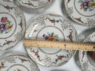 Set of Ten (10) Pierced Schumann Arzberg Bavaria Porcelain China Lunch Plates