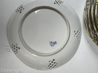 Set of Ten (10) Pierced Schumann Arzberg Bavaria Porcelain China Lunch Plates
