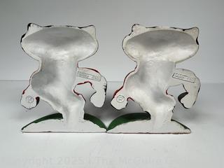 Twp (2) Bucky the Badger University Of Wisconsin Cast Iron Door Stop 