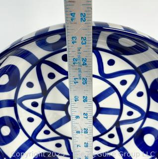 Three (3) Blue and White Porcelain Serving Items Including Dansk and Gzhel from Russian 