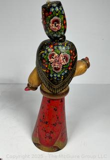 Collection of Russian Folk Art Souvenirs, Including Khokhloma Lacquer Painted Wood Tray and Canisters.