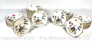 Set of Fine Porcelain Butter Plates and Fruit Bowls in Wedgwood Cuckoo Pattern