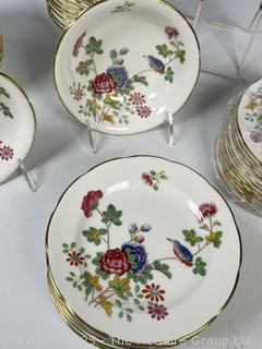 Set of Fine Porcelain Butter Plates and Fruit Bowls in Wedgwood Cuckoo Pattern