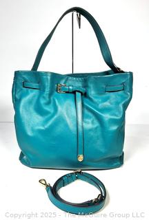 Cole Haan Blue Pebbled Leather Tote Bag