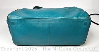 Cole Haan Blue Pebbled Leather Tote Bag