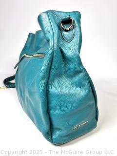 Cole Haan Blue Pebbled Leather Tote Bag