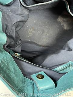 Cole Haan Blue Pebbled Leather Tote Bag