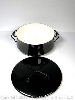 Large (11.5") Black Mid Century Dansk Enamel Cast Iron Kobenstyle IHQ Pot with Lid