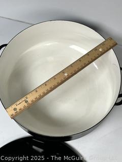 Large (11.5") Black Mid Century Dansk Enamel Cast Iron Kobenstyle IHQ Pot with Lid
