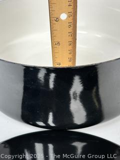 Large (11.5") Black Mid Century Dansk Enamel Cast Iron Kobenstyle IHQ Pot with Lid