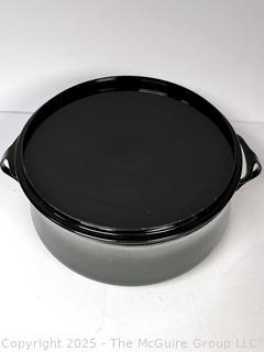 Large (11.5") Black Mid Century Dansk Enamel Cast Iron Kobenstyle IHQ Pot with Lid
