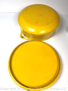 Large (11.5") Yellow Mid Century Dansk Enamel Cast Iron Kobenstyle IHQ Pot with Lid