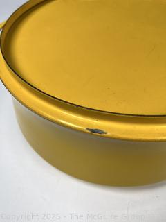 Large (11.5") Yellow Mid Century Dansk Enamel Cast Iron Kobenstyle IHQ Pot with Lid