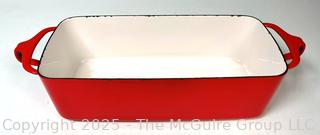 Red Mid Century Dansk Enamel Cast Iron Kobenstyle IHQ Loaf Pan