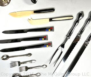 Group of Silver Plate Items Including Kirk Stieff Mondrain Knives