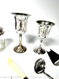 Group of Silver Plate Items Including Kirk Stieff Mondrain Knives