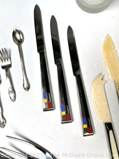 Group of Silver Plate Items Including Kirk Stieff Mondrain Knives
