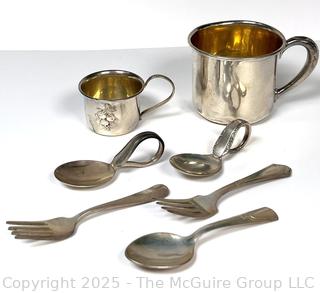 Sterling Silver Baby Cups and Utensils