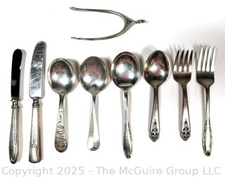 Sterling Silver Spoons and Wishbone Sugar Tongs