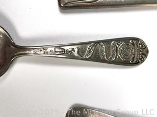 Sterling Silver Spoons and Wishbone Sugar Tongs