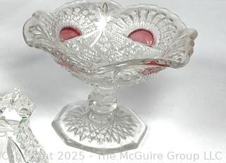 Collection of Glassware Including Bartlett Collins Mid Century Orange Crush Glass Juice Pitcher