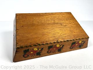 Wooden Folk Art Primitive Divided Knife Box