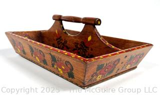 Wooden Folk Art Primitive Divided Knife Box