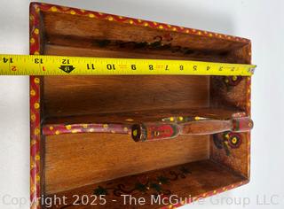 Wooden Folk Art Primitive Divided Knife Box