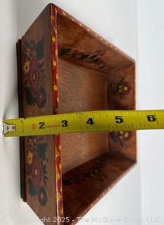 Wooden Folk Art Primitive Divided Knife Box