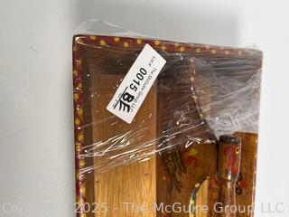 Wooden Folk Art Primitive Divided Knife Box
