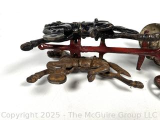 Antique Cast Iron Ice Wagon Toy With Driver