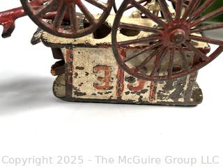 Antique Cast Iron Ice Wagon Toy With Driver