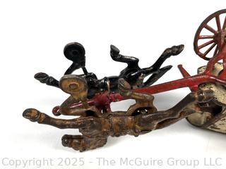 Antique Cast Iron Ice Wagon Toy With Driver